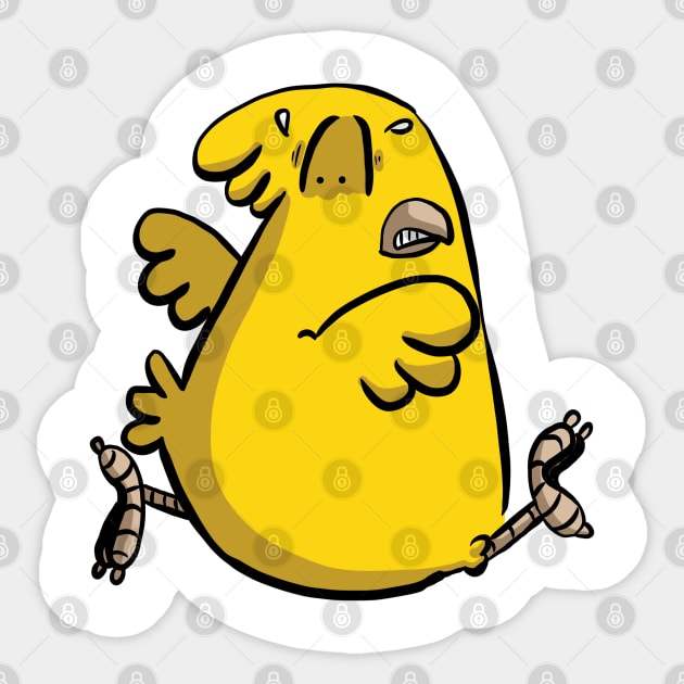 Cute Scared Chicken Run poultry Sticker by Kev Brett Designs